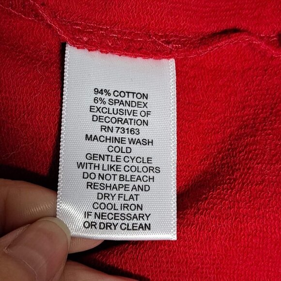 Cable & Gauge Size S/P Red/Black/White/Blue Crew Neck Pullover Sweatshirt EUC - Picture 8 of 10